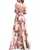 Women's 2024 new spring and summer leaky back printed large swing sleeveless halter dresses