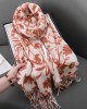 Autumn and winter imitation cashmere tassel floral scarf ladies fashion temperament shawl senior sense of female scarf wholesale