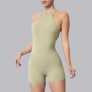 New tight sports quick dry jumpsuit peach butt outdoor running fitness jumpsuit backless one-piece yoga clothing