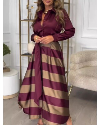 Autumn and winter new Europe and the United States trend of fashion long-sleeved ladies shirt dress suit