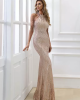 Evening Sleeveless Wrap Premium Sequin Gowns