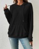 2024 Spring and Autumn New Solid Color Retro Fashion Hoodie Versatile Loose and Premium Women's Hoodie