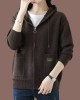 [Special Offers] Hooded sweater cardigan jacket for women's autumn wear 2024 new style fashionable outer zipper hooded knitted sweater top