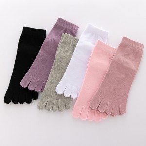 Five-finger socks female cotton summer sweat-absorbent tube toe socks breathable toe socks ladies cotton socks