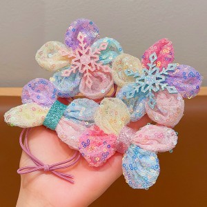 Colorful sequins cute sun flower hair rope ponytail rubber band