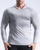 Running, bodybuilding, sweating and quick drying clothes, tight fitting long sleeved hooded fitness suit for men