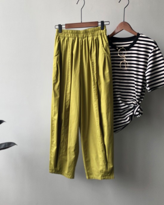 Elastic waist wide leg pants for women's thin Korean version loose new lazy casual pants