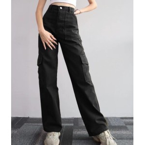 2024 new versatile casual pants mid-waist three-dimensional pockets pants waisted workers Dress Pants