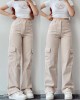 2024 new versatile casual pants mid-waist three-dimensional pockets pants waisted workers Dress Pants