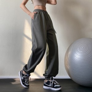 Loose sweatpants new running training closed leg yoga pants high waist show thin tide