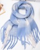 Imitation cashmere scarf women's new plaid student tassel shawl double-sided matching color collar