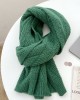 Women's warm solid color knitted wool herringbone thick scarf