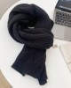 Women's warm solid color knitted wool herringbone thick scarf