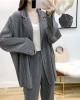 Autumn and winter new products with loose temperament, oversized long sleeved pleated suit jacket for women